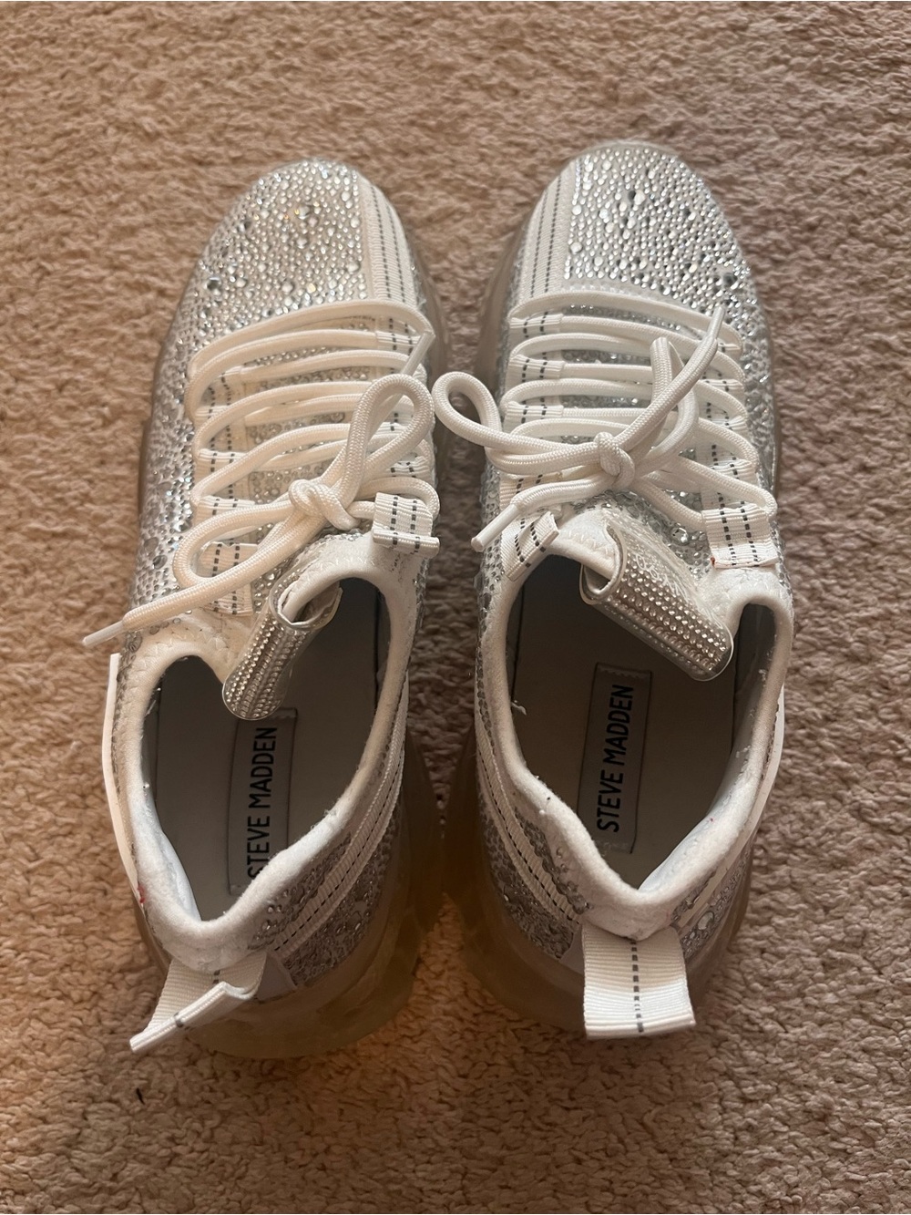 Steve Madden - White Crystal Sneakers - Picture 3 of 12